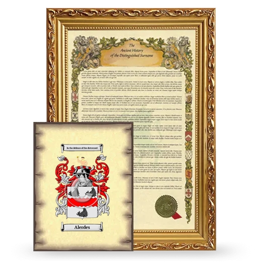 Alerdes Framed History and Coat of Arms Print - Gold