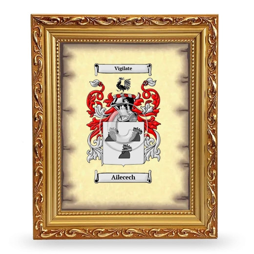 Ailecech Coat of Arms Framed - Gold