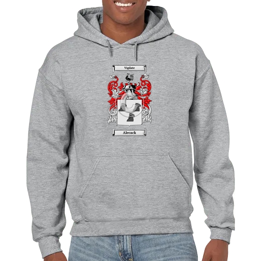 Alecack Grey Unisex Coat of Arms Hooded Sweatshirt