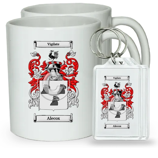 Alecox Pair of Coffee Mugs and Pair of Keychains