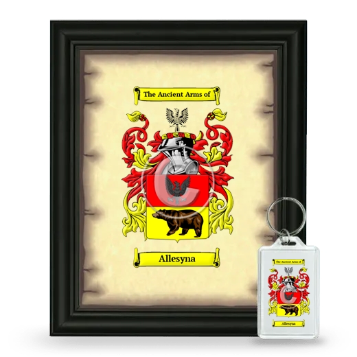 Allesyna Framed Coat of Arms and Keychain - Black