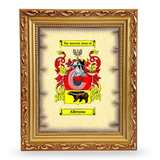 Allesyna Coat of Arms Framed - Gold