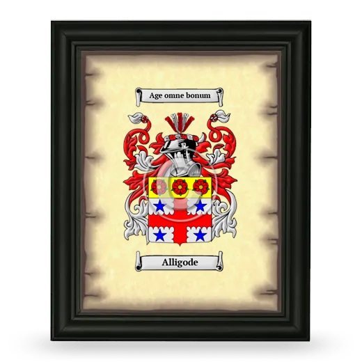 Alligode Coat of Arms Framed - Black