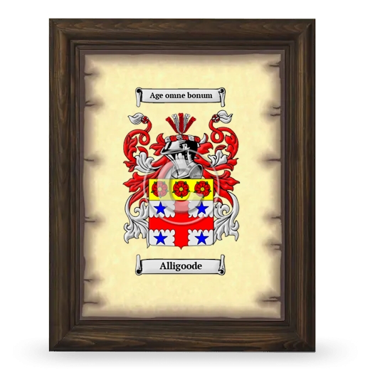 Alligoode Coat of Arms Framed - Brown