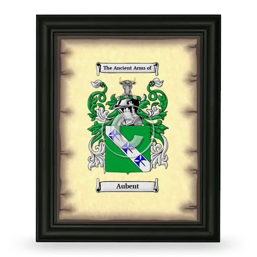 Aubent Coat of Arms Framed - Black