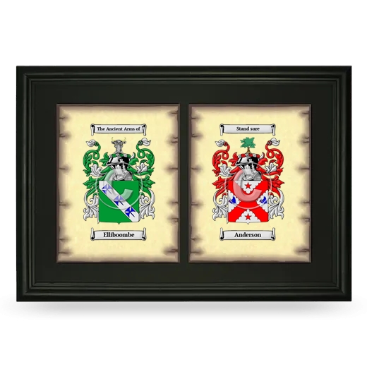 Double Coat of Arms Framed - Black