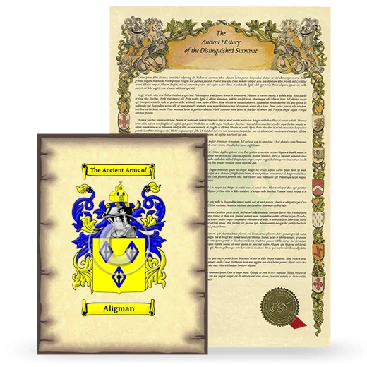 Aligman Coat of Arms and Surname History Package