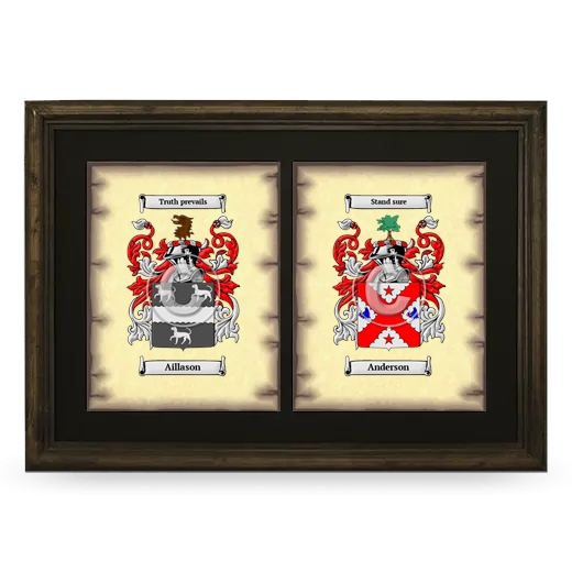 Double Coat of Arms Framed - Brown