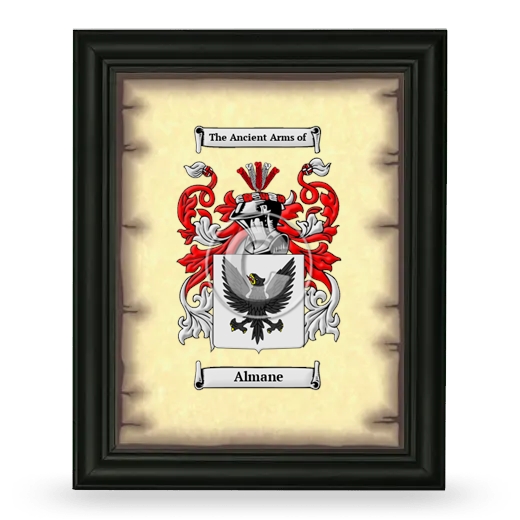 Almane Coat of Arms Framed - Black