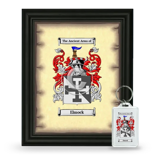Elmock Framed Coat of Arms and Keychain - Black