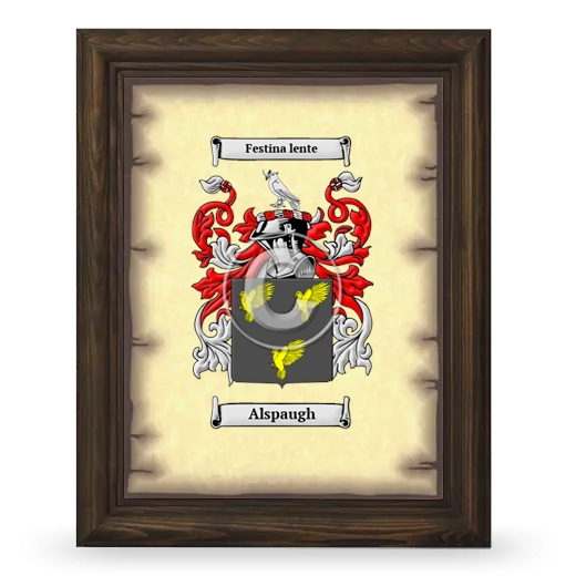 Alspaugh Coat of Arms Framed - Brown