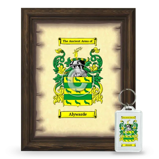 Alywarde Framed Coat of Arms and Keychain - Brown
