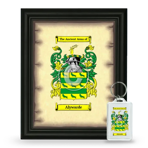 Alywarde Framed Coat of Arms and Keychain - Black
