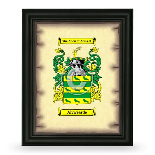 Alywearde Coat of Arms Framed - Black