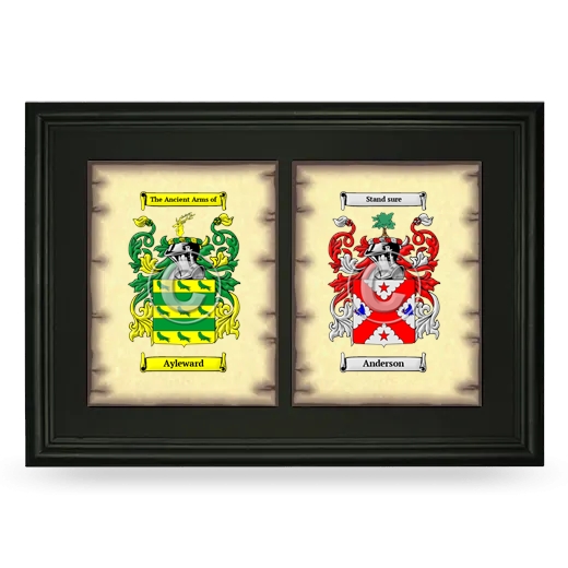 Double Coat of Arms Framed - Black