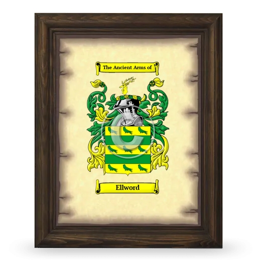 Ellword Coat of Arms Framed - Brown