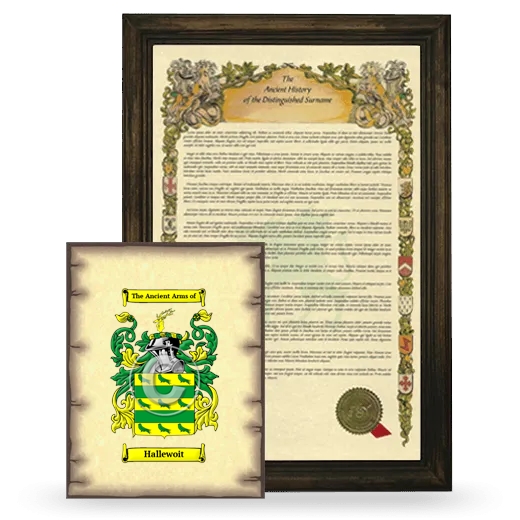 Hallewoit Framed History and Coat of Arms Print - Brown