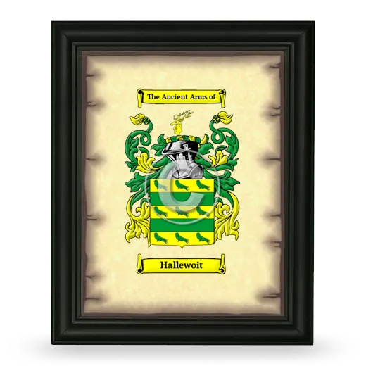 Hallewoit Coat of Arms Framed - Black