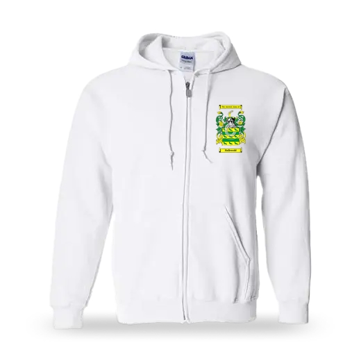 Hallewold Unisex Coat of Arms Zip Sweatshirt - White