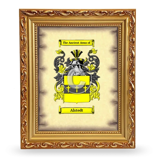 Alstedt Coat of Arms Framed - Gold