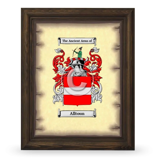 Alltoun Coat of Arms Framed - Brown