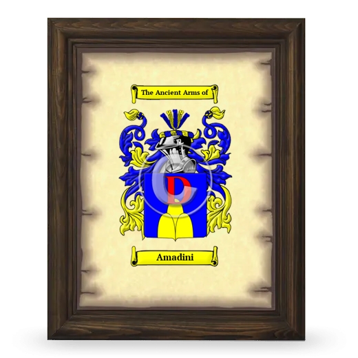 Amadini Coat of Arms Framed - Brown