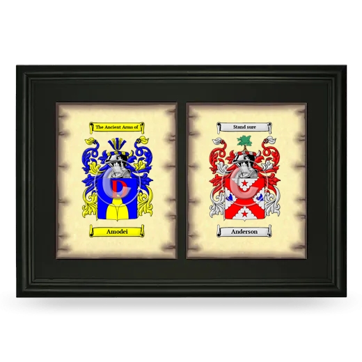 Double Coat of Arms Framed - Black