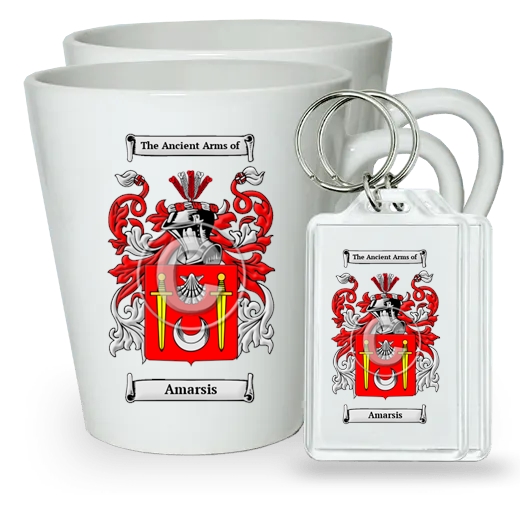 Amarsis Pair of Latte Mugs and Pair of Keychains