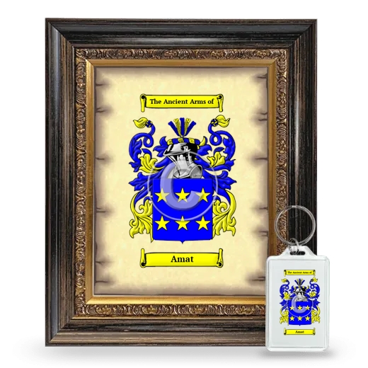 Amat Framed Coat of Arms and Keychain - Heirloom