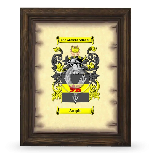 Ample Coat of Arms Framed - Brown