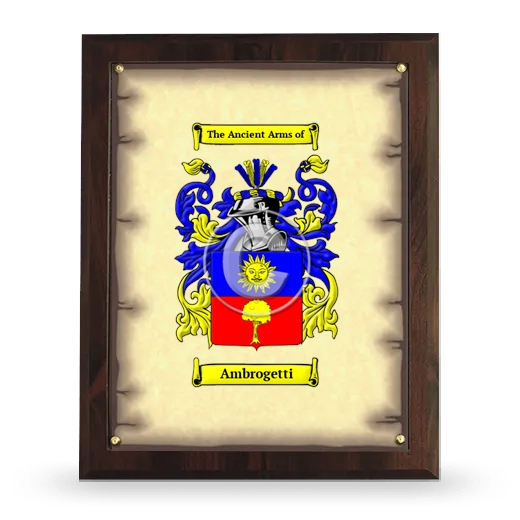 Ambrogetti Coat of Arms Plaque