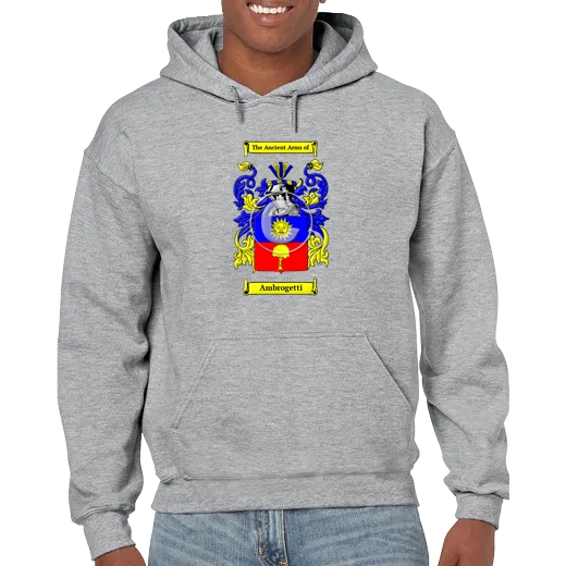 Ambrogetti Grey Unisex Coat of Arms Hooded Sweatshirt