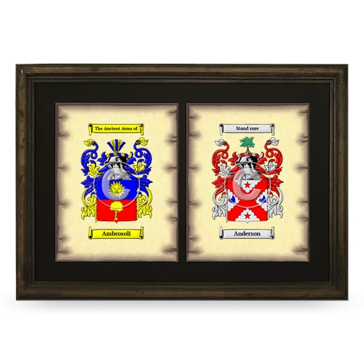 Double Coat of Arms Framed - Brown