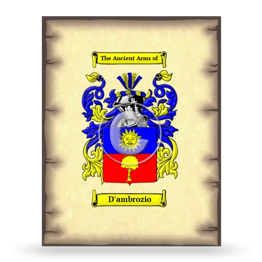 D'ambrozio Coat of Arms Print