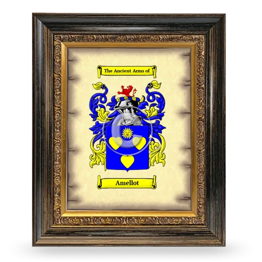 Amellot Coat of Arms Framed - Heirloom