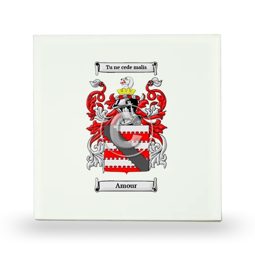 Amour Small Ceramic Tile with Coat of Arms