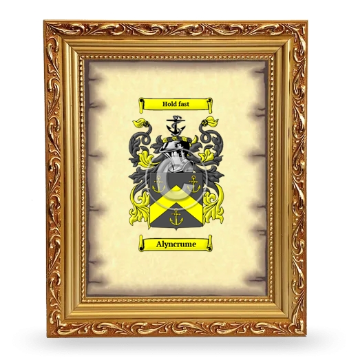 Alyncrume Coat of Arms Framed - Gold