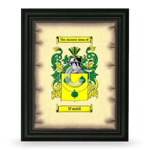 D'antil Coat of Arms Framed - Black