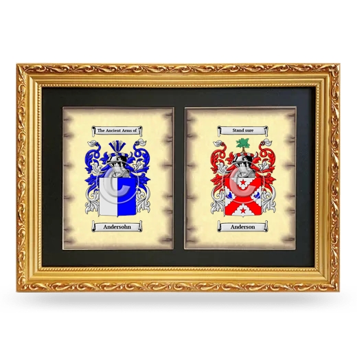 Double Coat of Arms Framed - Gold