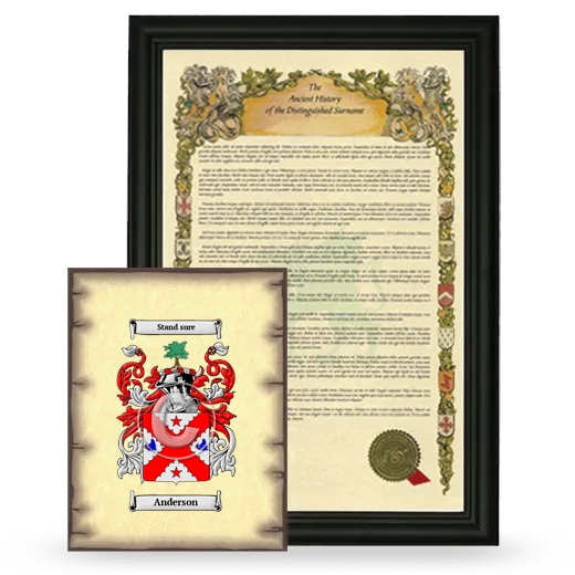 Framed History and Coat of Arms Print - Black