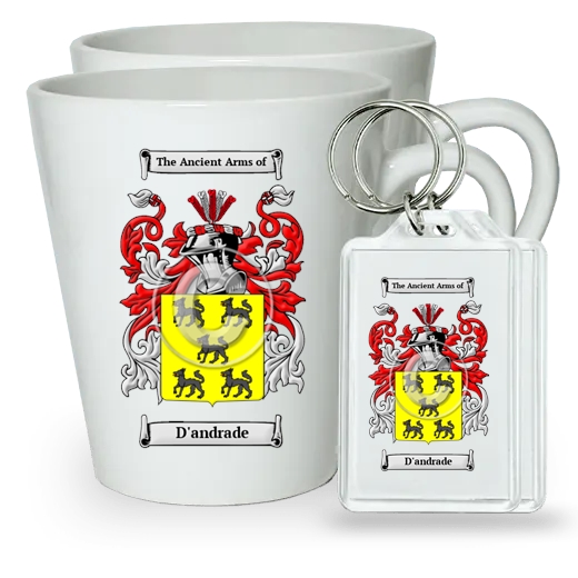 D'andrade Pair of Latte Mugs and Pair of Keychains