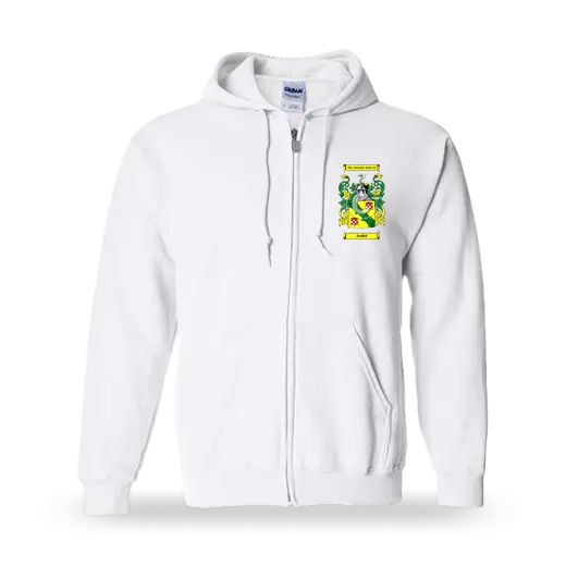 André Unisex Coat of Arms Zip Sweatshirt - White