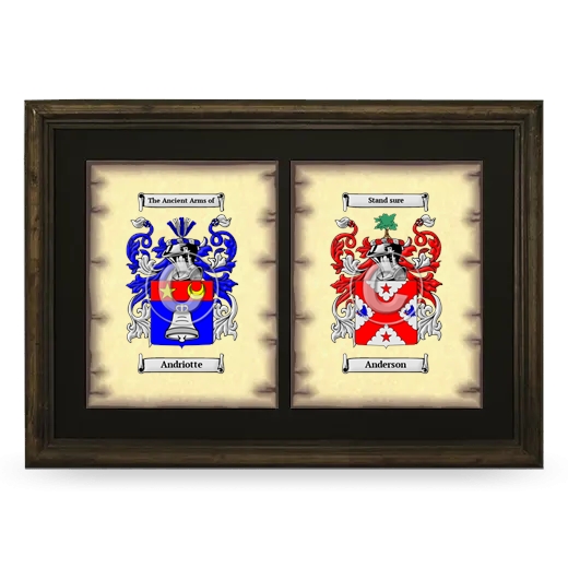 Double Coat of Arms Framed - Brown