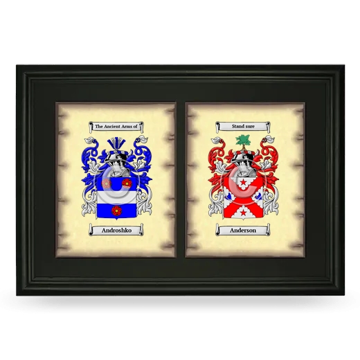 Double Coat of Arms Framed - Black