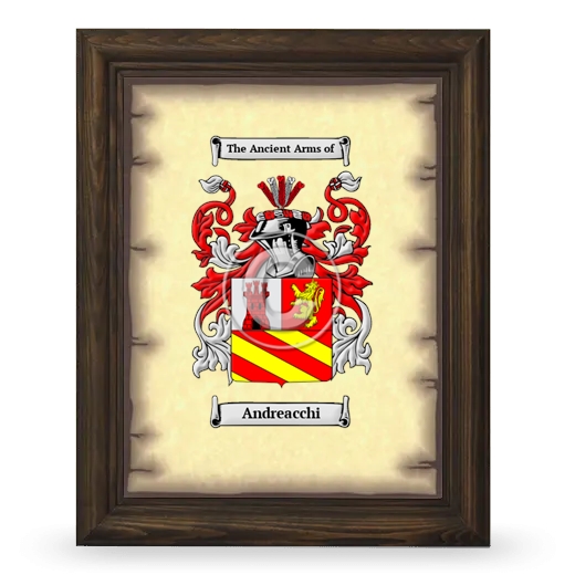 Andreacchi Coat of Arms Framed - Brown