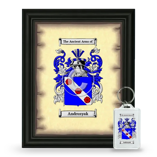 Andrusyak Framed Coat of Arms and Keychain - Black