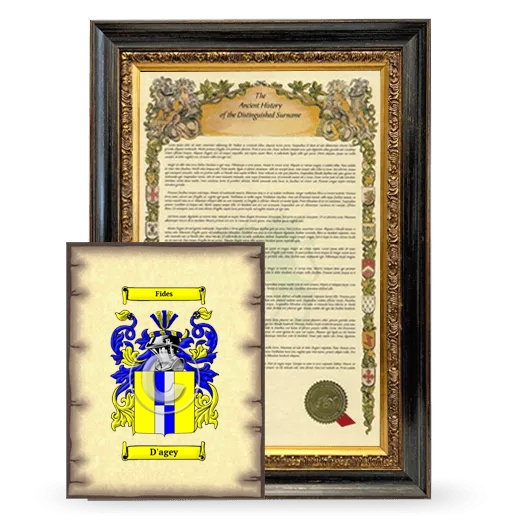 D'agey Framed History and Coat of Arms Print - Heirloom