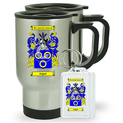 Angot Pair of Travel Mugs and pair of Keychains