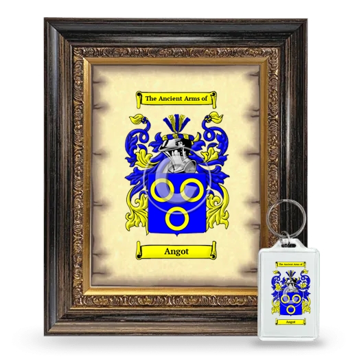 Angot Framed Coat of Arms and Keychain - Heirloom