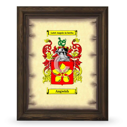 Angwish Coat of Arms Framed - Brown